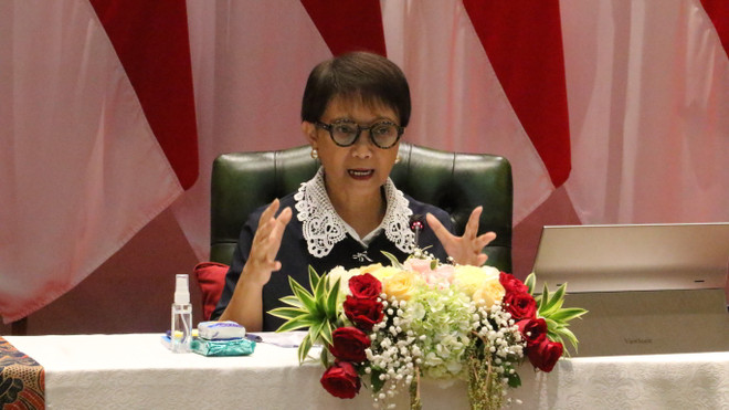Ngoại trưởng Indonesia Retno Marsudi. (Ảnh: Hữu Chiến/TTXVN) AMM-56: Indonesia khuyến khích đối thoại tìm giải pháp vấn đề Myanmar ảnh 1