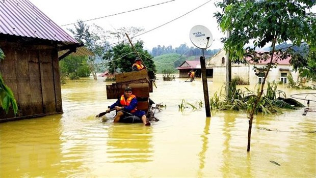 Lũ lụt ở Quảng Bình. (Ảnh: Võ Dung/TTXVN) Quảng Bình: Sớm khắc phục hệ thống thủy lợi bị hư hại sau mưa lũ ảnh 1