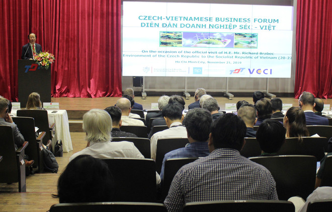 Quang cảnh diễn đàn. (Ảnh: Xuân Anh/TTXVN) Diễn đàn Doanh nghiệp Việt Nam-Cộng hòa Séc tại TP Hồ Chí Minh ảnh 1