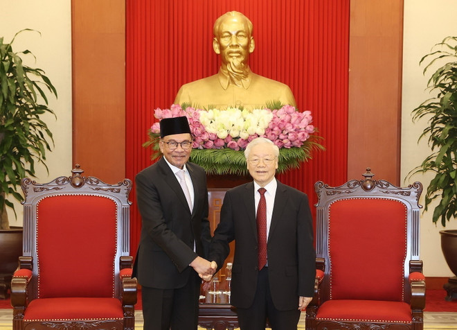 Tổng Bí thư Nguyễn Phú Trọng tiếp Thủ tướng Liên bang Malaysia ảnh 1