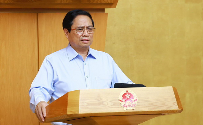 Thủ tướng Phạm Minh Chính chủ trì Phiên họp Chính phủ chuyên đề pháp luật. (Ảnh: Dương Giang/TTXVN) TTXVN_2309 Thu tuong (6).jpg