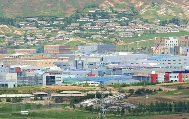 Khu công nghiệp liên Triều Kaesong nhìn từ phía Hàn Quốc. (Nguồn: AFP/TTXVN) Hàn Quốc: Nối lại các dự án liên Triều thúc đẩy phi hạt nhân hóa ảnh 2