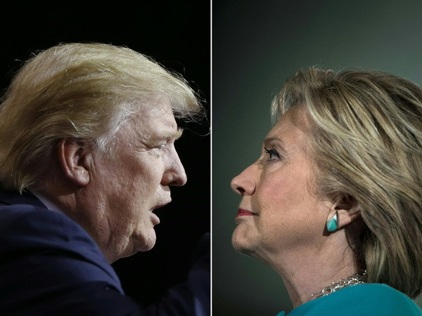 Ứng viên Hillary Clinton và ứng viên Donald Trump. (Nguồn: AFP/TTXVN) Ông Trump thắng tại bang "chiến địa" Florida, bứt phá mạnh mẽ ảnh 1