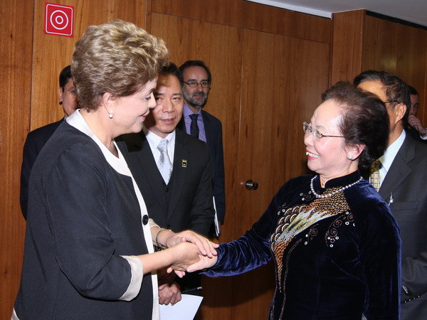 Phó Chủ tịch nước Nguyễn Thị Doan tiếp kiến Tổng thống Brazil ảnh 1