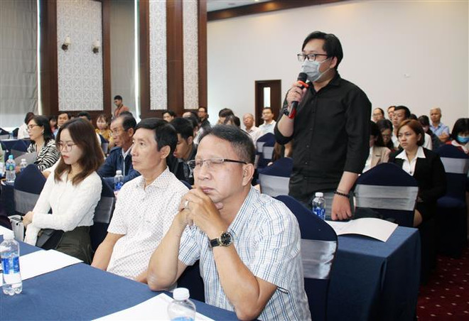 Đại diện doanh nghiệp chia sẻ tại tọa đàm. (Ảnh: Mỹ Phương/TTXVN) TP.HCM: Gỡ khó cho doanh nghiệp kinh doanh lưu trú du lịch vừa và nhỏ ảnh 2