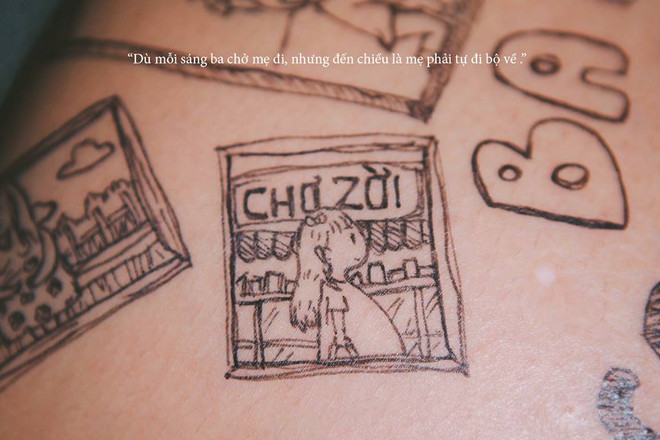 Ngắm bộ ảnh độc đáo "Ba kể con nghe" vẽ trên bụng bầu của vợ ảnh 12