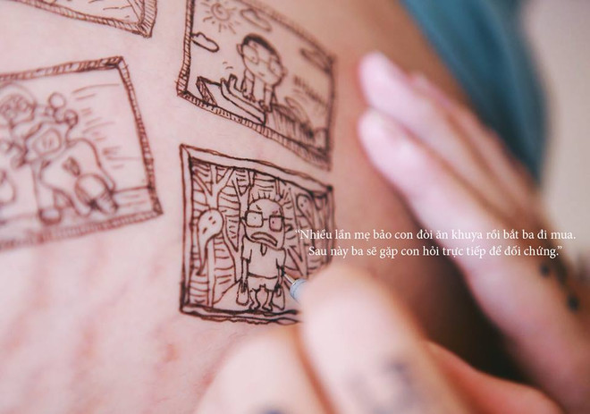 Ngắm bộ ảnh độc đáo "Ba kể con nghe" vẽ trên bụng bầu của vợ ảnh 8