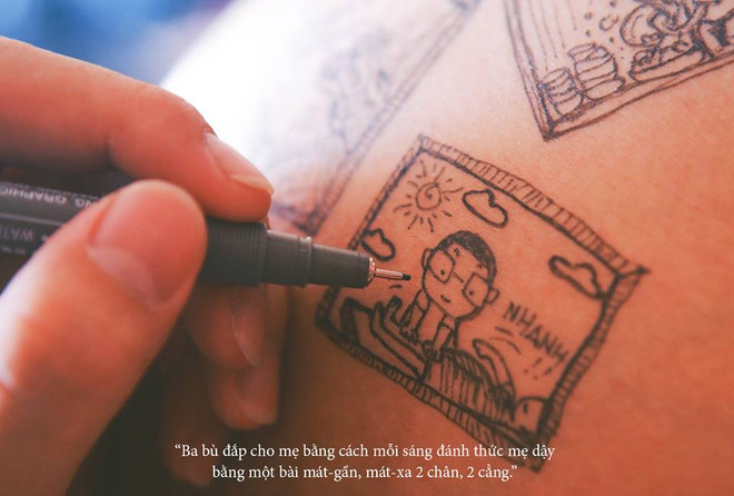 Ngắm bộ ảnh độc đáo "Ba kể con nghe" vẽ trên bụng bầu của vợ ảnh 6