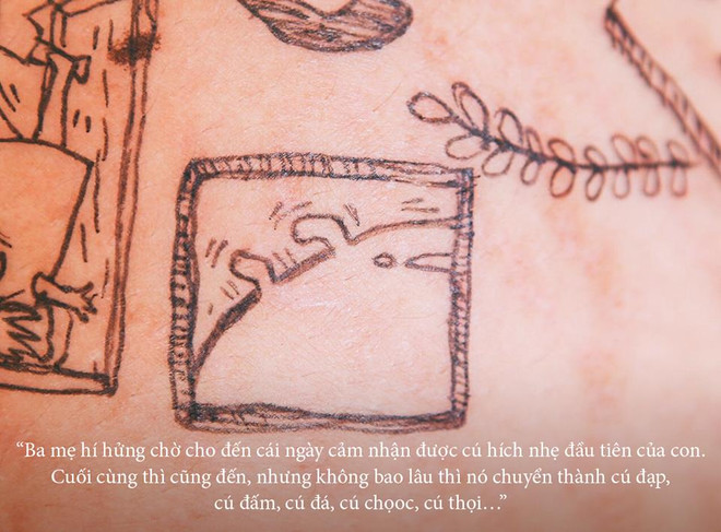 Ngắm bộ ảnh độc đáo "Ba kể con nghe" vẽ trên bụng bầu của vợ ảnh 15