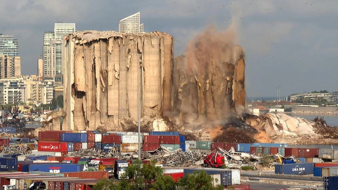 Liban: Thêm nhiều kho silo chứa ngũ cốc ở cảng Beirut bị sập ảnh 1