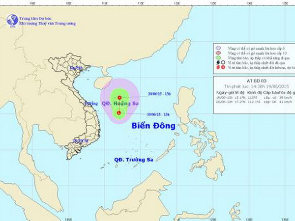 Hình thành vùng áp thấp trên khu vực Nam quần đảo Hoàng Sa ảnh 1
