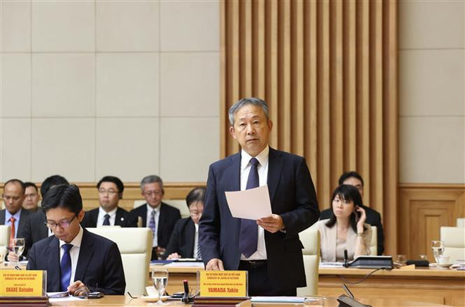 Ông Yamada Takio, Đại sứ Đặc mệnh Toàn quyền Nhật Bản tại Việt Nam phát biểu. (Ảnh: Thống Nhất/TTXVN) Việt Nam luôn chào đón các doanh nghiệp Nhật Bản mở rộng đầu tư ảnh 1