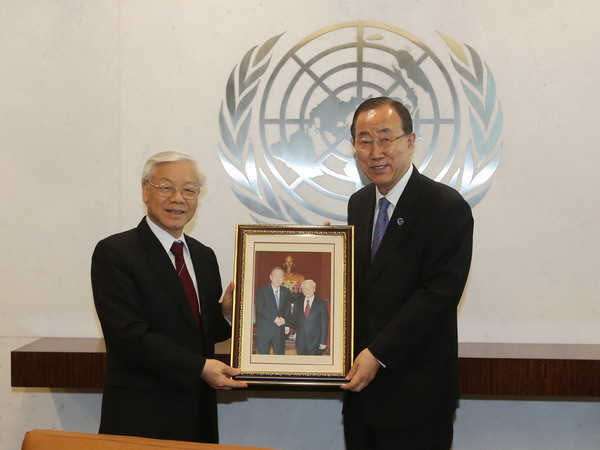 Tổng Bí thư Nguyễn Phú Trọng điện cảm ơn ông Ban Ki-moon ảnh 1