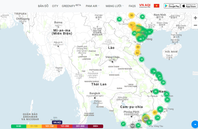 Chất lượng không khí 3 miền ngày đầu tuần đều ở ngưỡng “vàng, xanh” ảnh 1