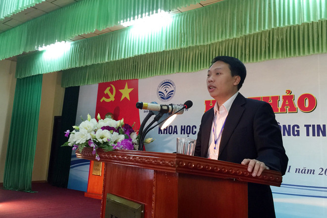 Ông Dũng hy vọng Hội thảo khoa học sẽ góp phần thực hiện hai mục tiêu nhằm thực hiện Đề án 99. (Ảnh: T.H/Vietnam+) Việt Nam sớm có đề án riêng phát triển nhân lực an toàn thông tin ảnh 1