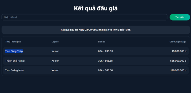 Đấu giá biển ôtô số đẹp ‘hạ nhiệt’, tứ quý 3 giá chỉ 45 triệu đồng ảnh 1