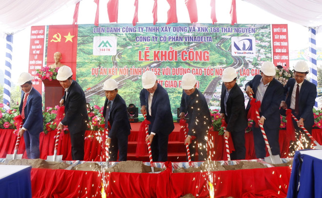 Khởi công dự án kết nối tỉnh lộ 152 với đường cao tốc Nội Bài-Lào Cai ảnh 1