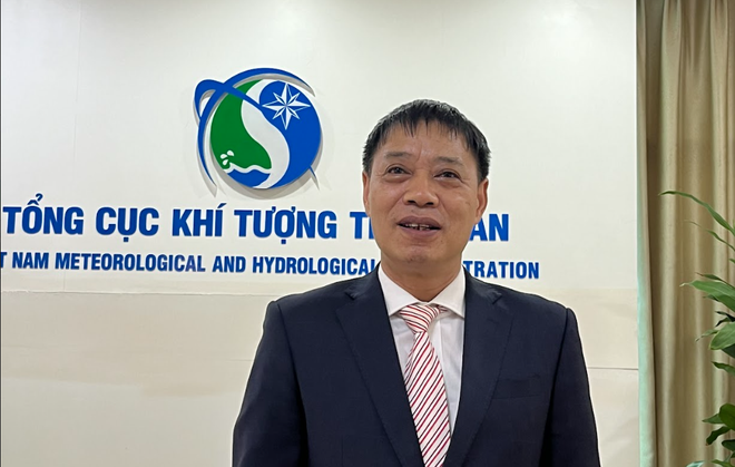 Phó Tổng cục trưởng Tổng cục Khí tượng Thủy văn Hoàng Đức Cường. (Ảnh: PV/Vietnam+) khi thuong thuy van.PNG