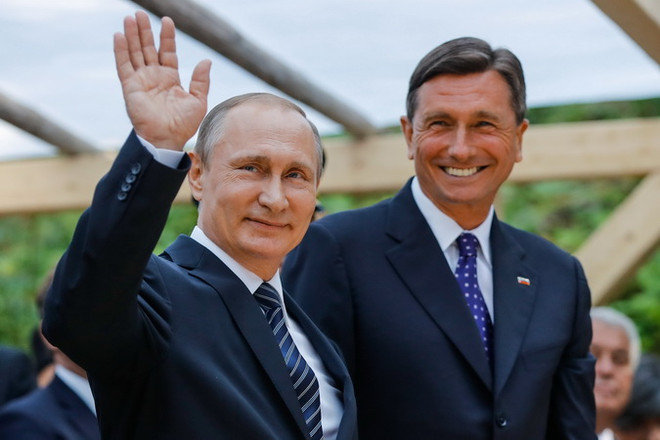 Tổng thống Nga Vladimir Putin và Tổng thống Slovenia Borut Pahor. (Nguồn: sloveniatimes.com) Slovenia và Nga muốn vượt qua trở ngại để tăng cường hợp tác ảnh 1