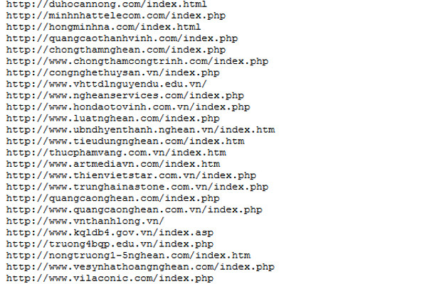 Một số địa chỉ web Việt Nam bị hacker tấn công. (Nguồn: chụp từ securitydaily.net) 220 website của Việt Nam đã bị "hacker Trung Quốc" tấn công ảnh 1