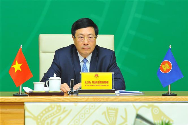 Phó Thủ tướng Thường trực Phạm Bình Minh phát biểu tại Hội nghị. (Ảnh: Minh Đức/TTXVN) ASEAN rất cần doanh nghiệp chủ động trong trạng thái bình thường mới ảnh 1