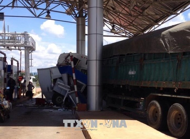 Xe container trôi vào bốt gác khiến một Trung tá Biên phòng tử vong ảnh 1