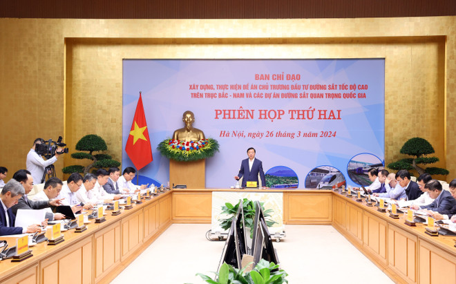 Phó Thủ tướng Trần Hồng Hà phát biểu chỉ đạo. (Ảnh: Văn Điệp/TTXVN) ttxvn_duong_sat_toc_do_cao_26-2.jpg