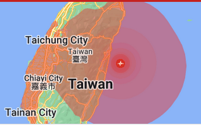 Trung Quốc: Xảy ra động đất có độ lớn 6,1 tại Đài Loan ảnh 1