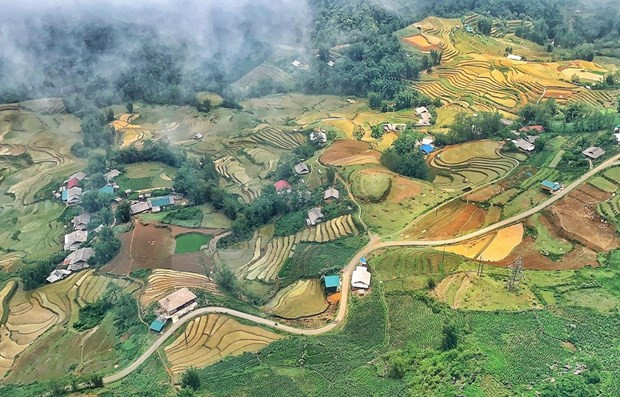 Thung lũng Mường Hoa, Sa Pa mùa nước đổ. (Ảnh: Xuân Mai/Vietnam+) Khu Du lịch Quốc gia Sa Pa trên con đường vươn tầm quốc tế ảnh 1