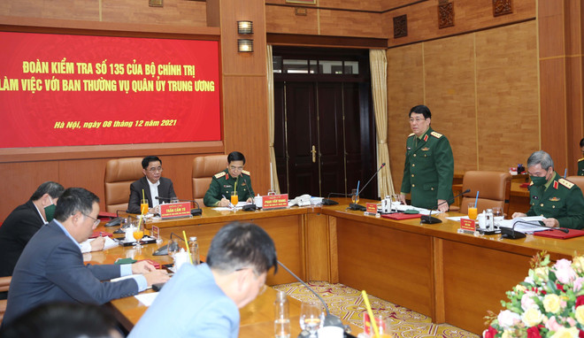 Đoàn Kiểm tra số 135 làm việc với Ban Thường vụ Quân ủy Trung ương ảnh 2