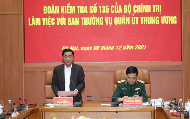 Đoàn Kiểm tra số 135 làm việc với Ban Thường vụ Quân ủy Trung ương ảnh 1