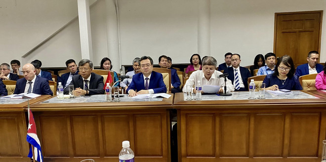 Bộ trưởng Xây dựng Việt Nam Nguyễn Thanh Nghị, đồng Chủ tịch Ủy ban liên chính phủ Việt Nam - Cuba, tại phiên khai mạc kỳ họp. (Ảnh: Mai Phương/TTXVN) uy ban lien chinh phu viet nam-cuba2.jpg