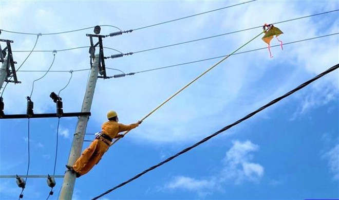 EVNCPC cảnh báo nguy cơ mất an toàn điện do thả diều ảnh 1