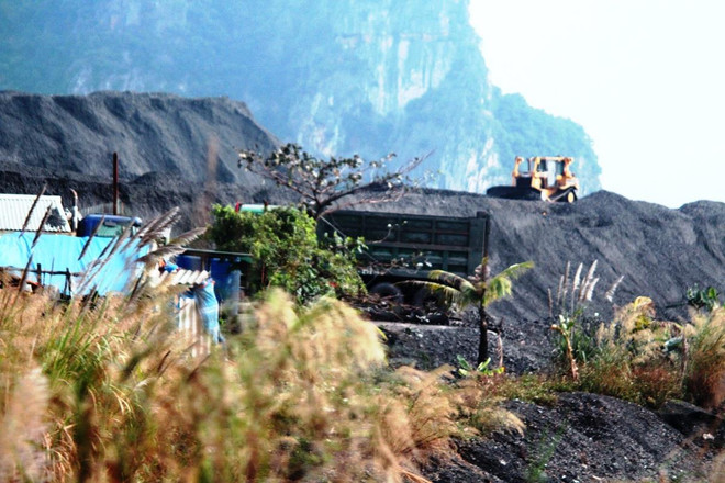 Một góc bãi xít. (Ảnh: P.V/Vietnam+) Bài 5: Lộ diện những ‘bà trùm’ sở hữu bãi xít than lớn nhất Quảng Ninh ảnh 6