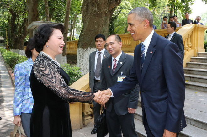 Chủ tịch Quốc hội gặp gỡ Tổng thống Hoa Kỳ Barack Obama ảnh 1