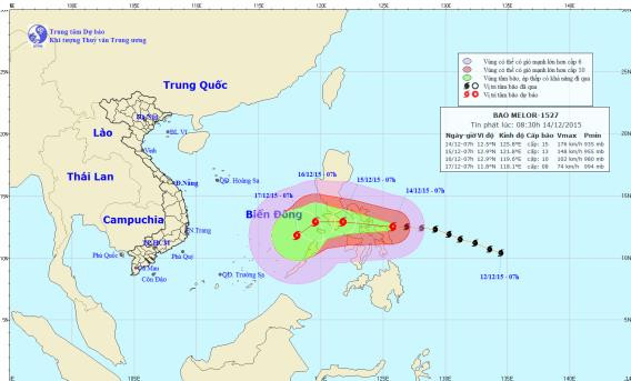 Bão Melor đi vào Biển Đông và là cơn bão số 5 trong năm nay ảnh 1