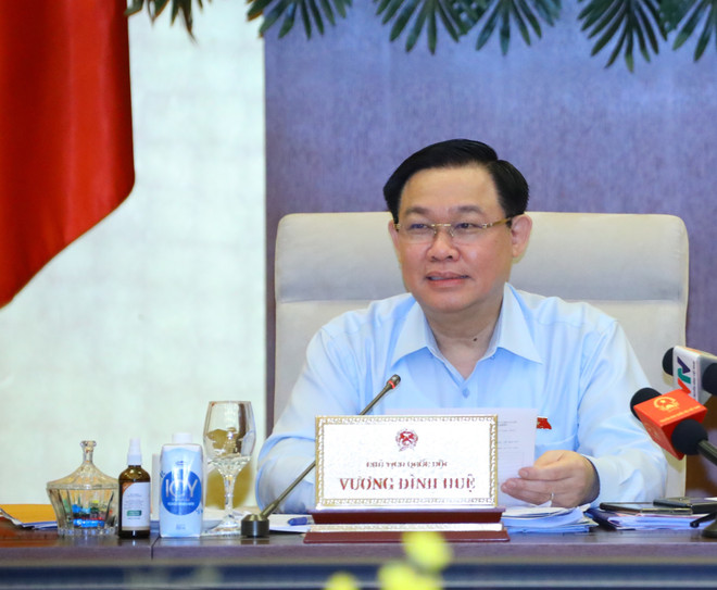 Chủ tịch Quốc hội Vương Đình Huệ phát biểu. (Ảnh: Nguyễn Điệp/TTXVN) Đưa Thanh Hóa trở thành một cực tăng trưởng mới vào năm 2030 ảnh 1