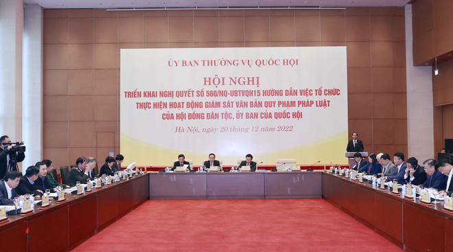 Hội nghị triển khai Nghị quyết về giám sát văn bản quy phạm pháp luật ảnh 2