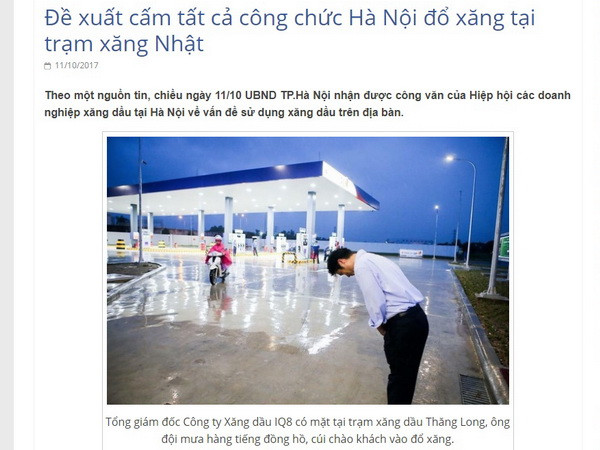 (Nguồn: Vietnam+) Xác định nguồn đăng tin thất thiệt về vụ cấm đổ xăng ở trạm xăng Nhật ảnh 1