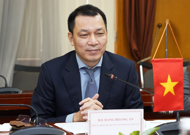 Thứ trưởng Bộ Công Thương Đặng Hoàng An phát biểu tại buổi làm việc. (Ảnh: Trần Việt/TTXVN) Quan hệ thương mại Việt Nam-Belarus chưa tương xứng với tiềm năng ảnh 2