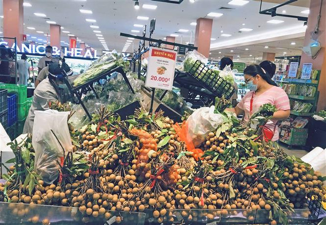 Siêu thị Aeon, Hà Nội. (Ảnh: Trần Việt/TTXVN) Hà Nội: CPI tiếp tục tăng, cao nhất là nhóm hàng ăn uống ảnh 1