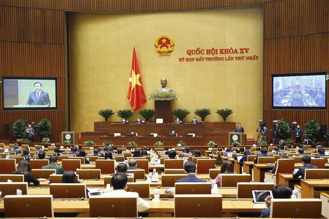 Chủ tịch Quốc hội Vương Đình Huệ phát biểu khai mạc Kỳ họp bất thường thứ nhất, Quốc hội khoá XV, sáng 4/1/2022. (Ảnh: Doãn Tấn/TTXVN) Kỳ họp bất thường lần thứ 2 Quốc hội khóa XV sẽ khai mạc ngày 5/1/2023 ảnh 1