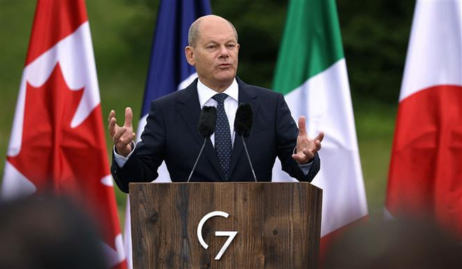 Thủ tướng Đức Olaf Scholz. (Ảnh: AFP/TTXVN) Đức đề xuất biện pháp nhằm củng cố đoàn kết nội khối trong EU ảnh 1