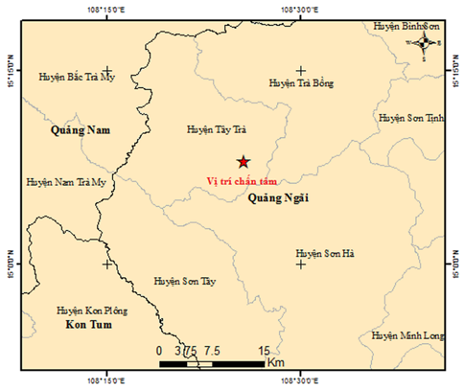 Quảng Ngãi: Xảy ra liên tiếp 4 trận động đất trong vòng 5 giờ đồng hồ ảnh 1