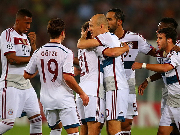 Các cầu thủ Bayern thay nhau ghi bàn vào lưới Roma (Ảnh: Nguồn FCB.de) Hàng loạt kỷ lục đã được thiết lập tại Champions League ảnh 2