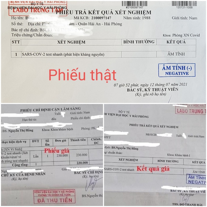 Bệnh viện ĐH Y Hải Phòng thông tin phiếu xét nghiệm COVID-19 giả mạo ảnh 2