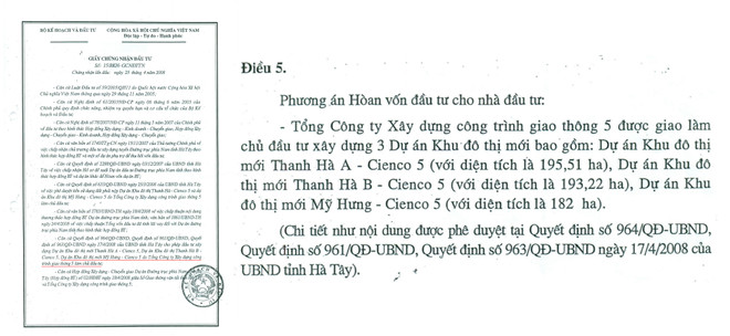 Lý do điều chỉnh tên người sử dụng đất Khu đô thị mới Mỹ Hưng-Cienco 5 ảnh 2