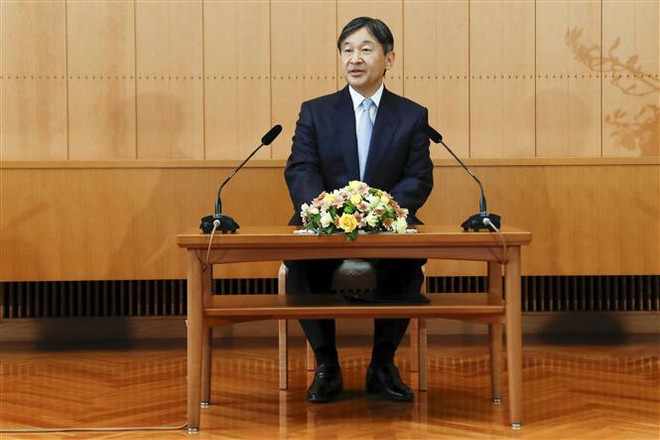 Nhật hoàng Naruhito tại cuộc họp báo ở Tokyo, Nhật Bản. (Ảnh: AFP/TTXVN) Điện mừng nhân kỷ niệm ngày sinh của Nhà vua Nhật Bản ảnh 1