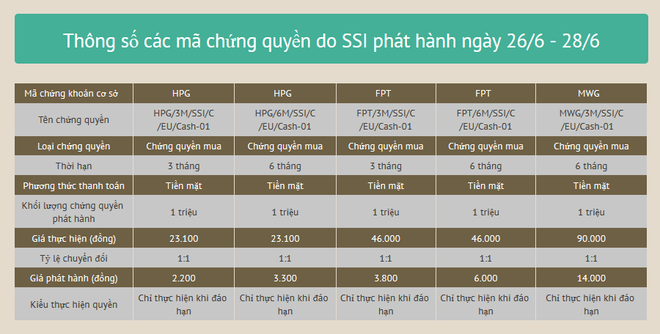 Công ty Chứng khoán SSI phát hành 5 mã chứng quyền ảnh 2