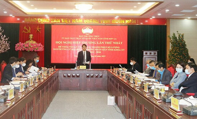 Toàn cảnh Hội nghị. (Nguồn: vov.vn) Sơn La: Hiệp thương thống nhất cơ cấu 7 đại biểu Quốc hội khóa XV ảnh 1